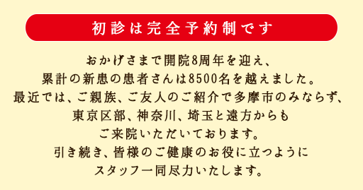 初診は完全予約制です